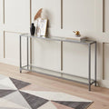 56" Clear and Silver Glass Mirrored Floor Shelf Console Table With Storage