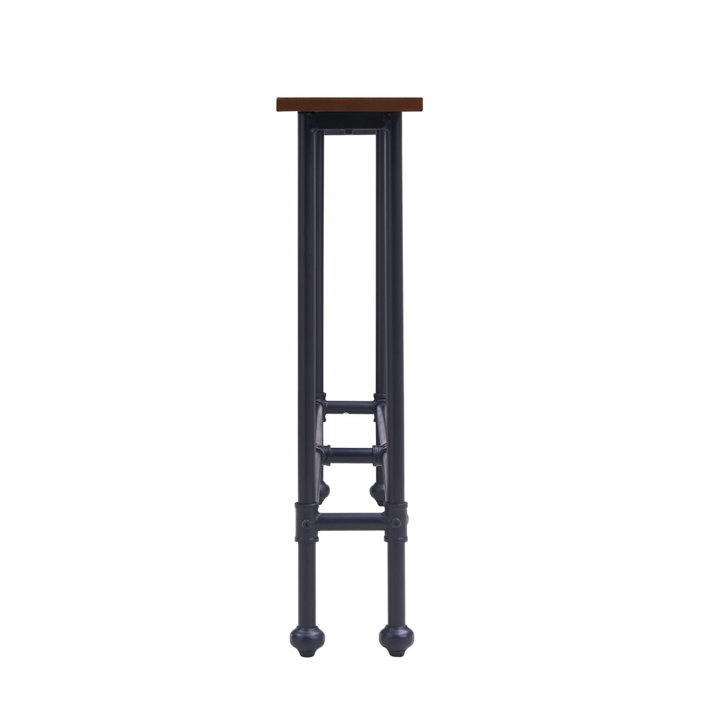 56" Espresso and Black Console Table. Console table isolated on a plain white background, showing its black color.