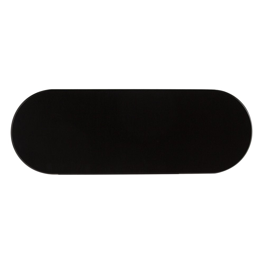 Gold Black and White Metal Oval Bar Cart With Wine Storage on a white background