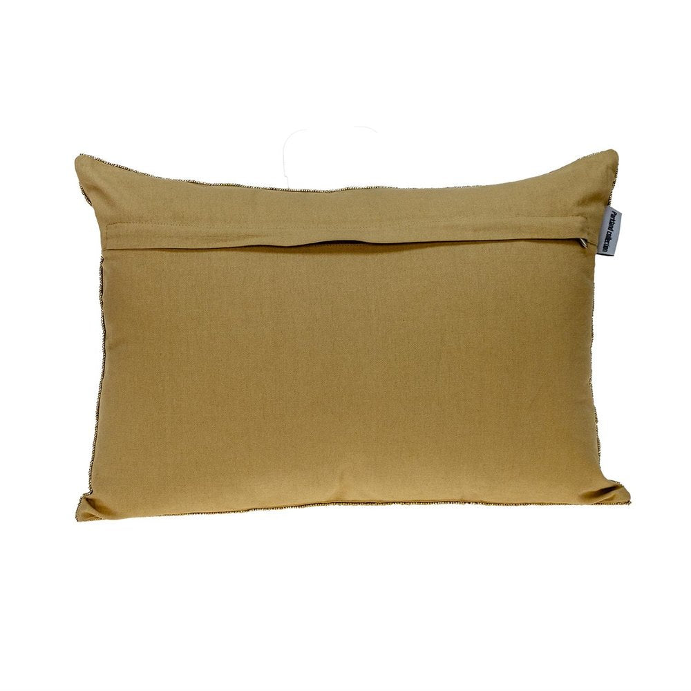 Shimmering Metallic Gold Beaded Luxury Throw Pillow on a white background