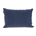 Shimmering Blue Beaded Luxury Throw Pillow on a white background