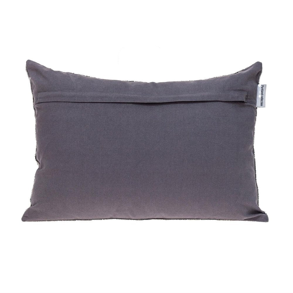 Shimmering Gray Beaded Luxury Throw Pillow on a white background