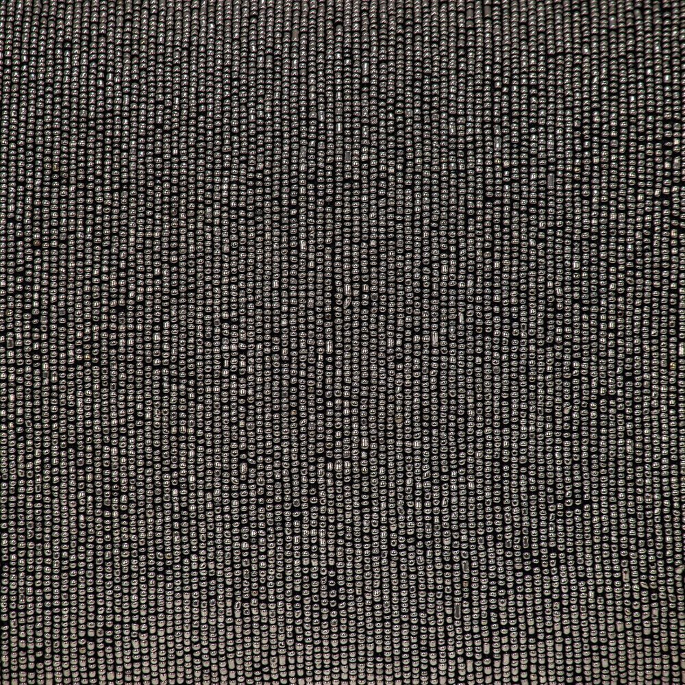 Shimmering Gray Beaded Luxury Throw Pillow close-up detail