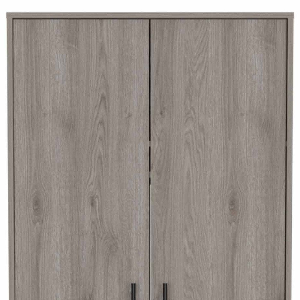 71" Light Gray Wood Single Drawer Combo Dresser close-up detail