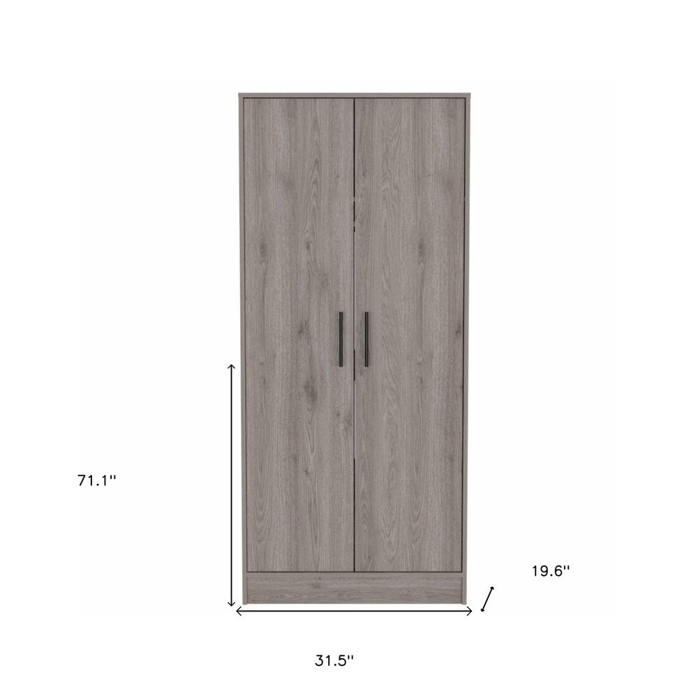 71" Light Gray Wood Single Drawer Combo Dresser on a white background