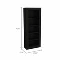Black Five Tier Bookcase on a white background