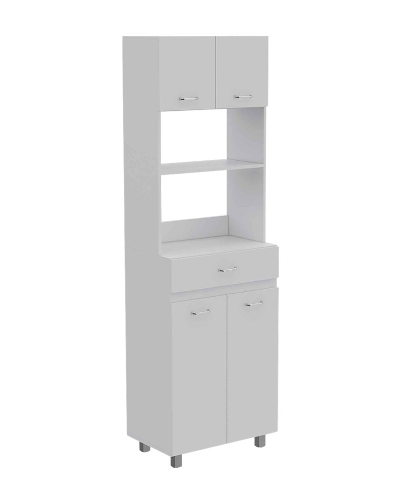 24" White Wood Kitchen Cart With Storage