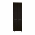79" Black Wood Pantry Or Storage Closet - 78.70" H x 23.30" W x 14.50" D on a white background