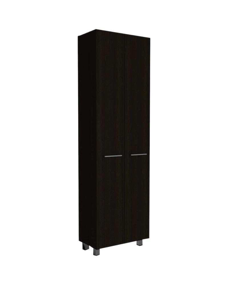79" Black Wood Pantry Or Storage Closet - 78.70" H x 23.30" W x 14.50" D