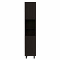 79" Black Wood Pantry Or Storage Closet - 78.70" H x 15.70" W x 13.70" D on a white background
