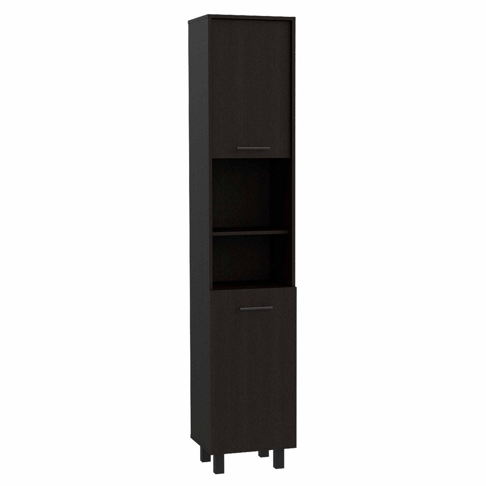 79" Black Wood Pantry Or Storage Closet - 78.70" H x 15.70" W x 13.70" D