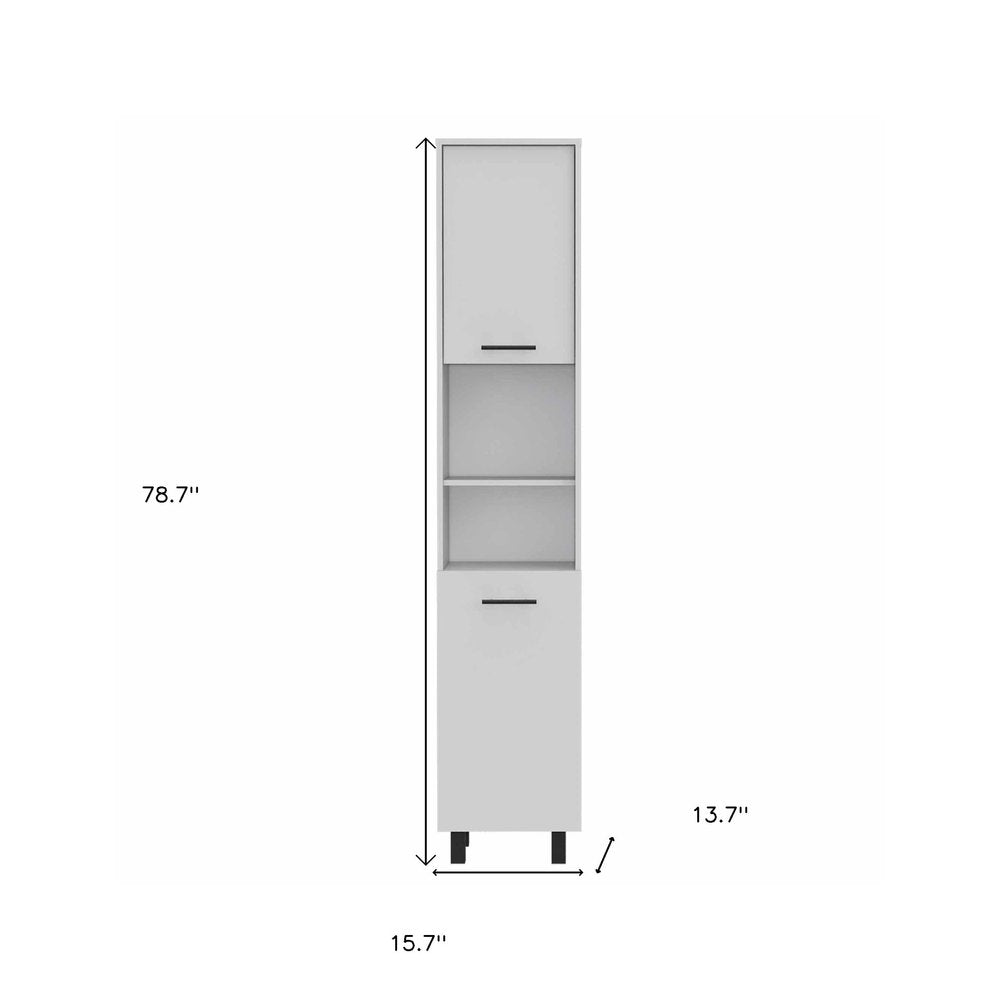 79" White Wood Pantry Or Storage Closet