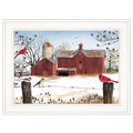 Winter Friends 2 White Framed Print Wall Art on a white background