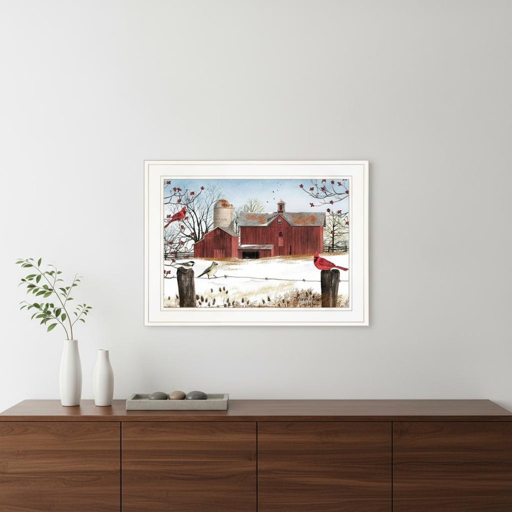 Winter Friends 2 White Framed Print Wall Art