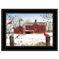Winter Friends 3 Black Framed Print Wall Art on a white background