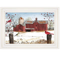 Winter Friends 1 White Framed Print Wall Art on a white background