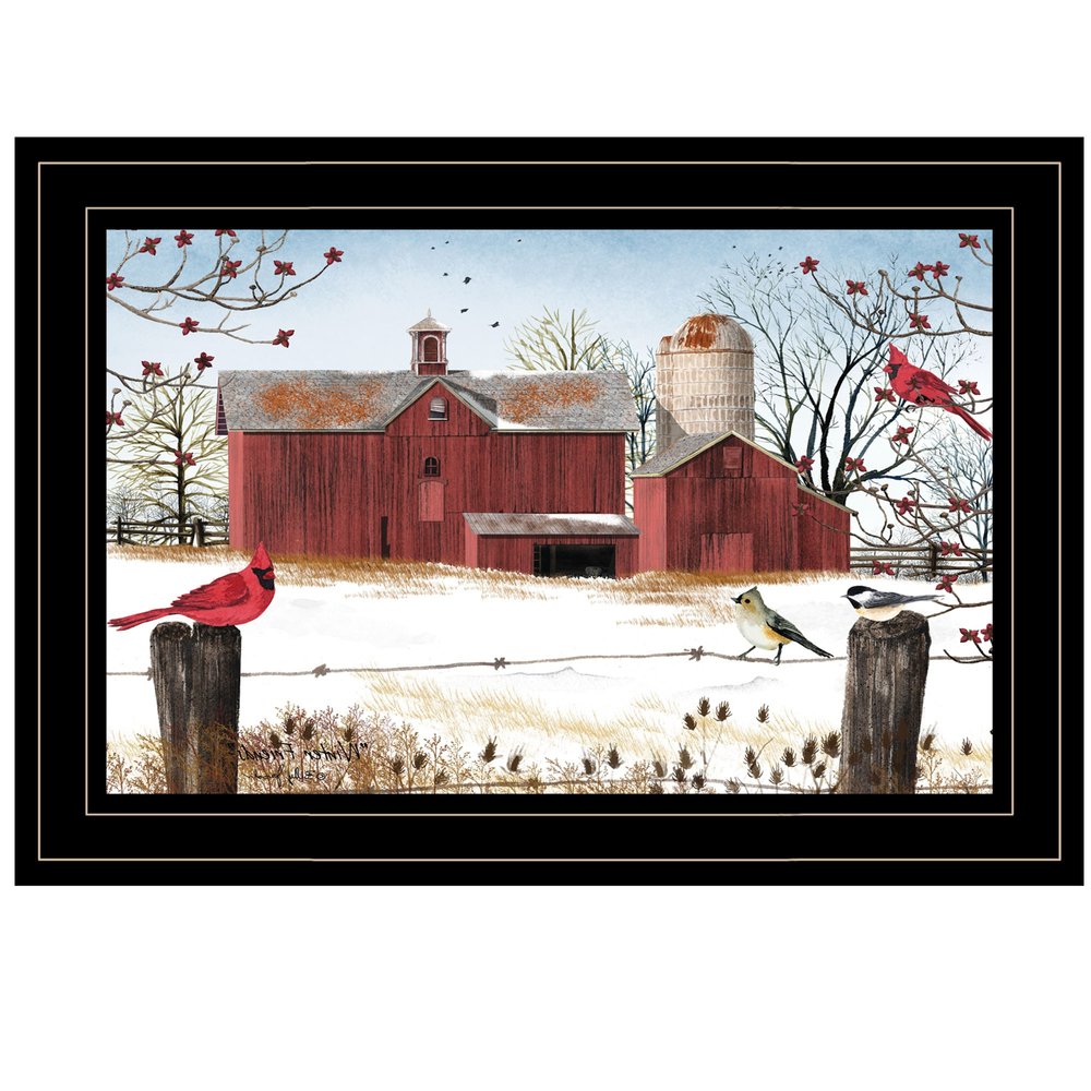 Winter Days Black Framed Print Wall Art on a white background