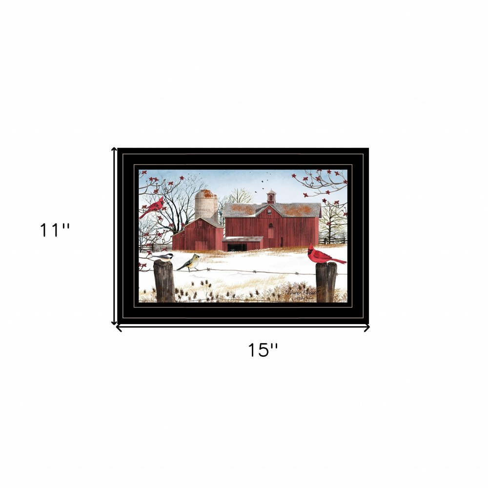 Winter Days Black Framed Print Wall Art on a white background