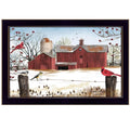Winter Friends 2 Black Framed Print Wall Art on a white background
