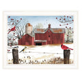 Winter Friends 7 White Framed Print Wall Art on a white background
