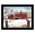 Winter Friends 8 Black Framed Print Wall Art on a white background