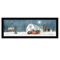 Winter on The Farm 4 Black Framed Print Wall Art on a white background