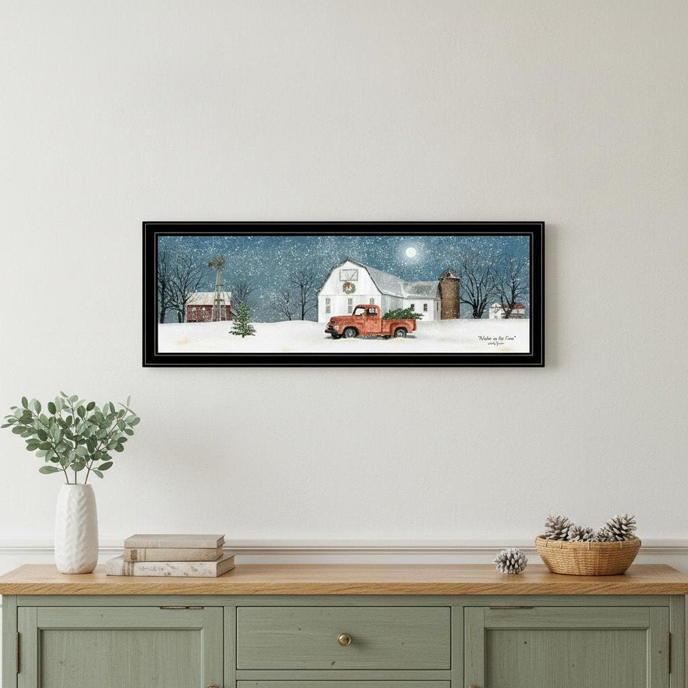 Winter on The Farm 4 Black Framed Print Wall Art