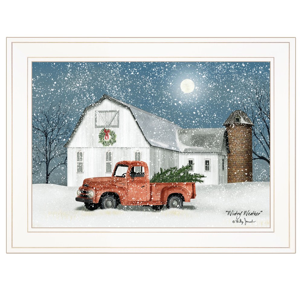 Wintry Weather 2 White Framed Print Wall Art on a white background