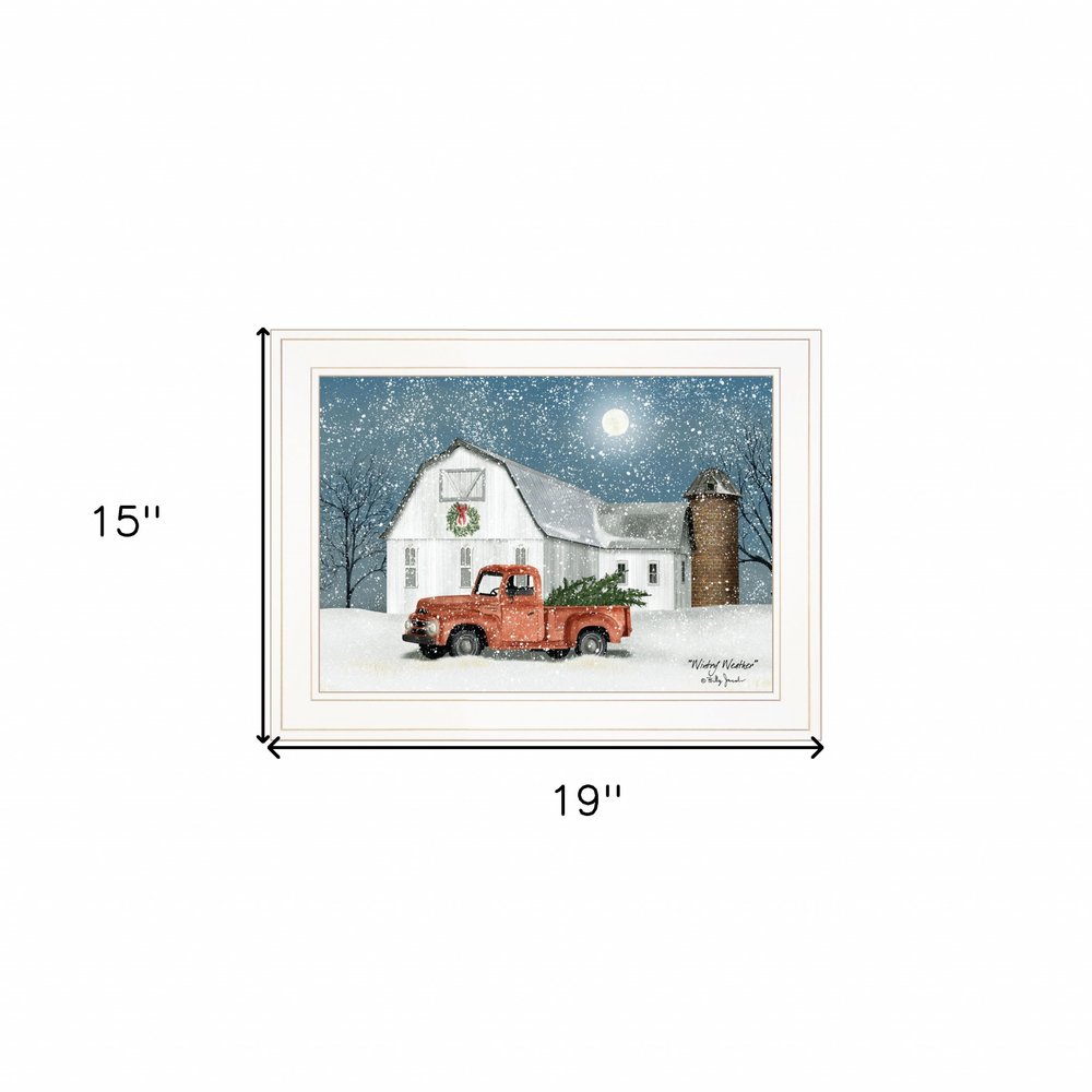 Wintry Weather 2 White Framed Print Wall Art on a white background