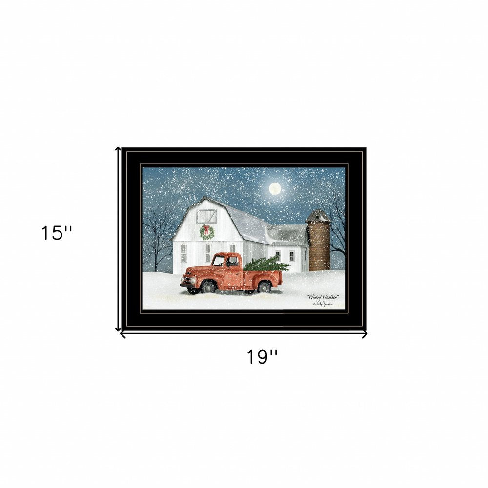 Wintry Weather 3 Black Framed Print Wall Art on a white background