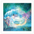 Woodland Cove Mermaid 2 White Framed Print Wall Art on a white background