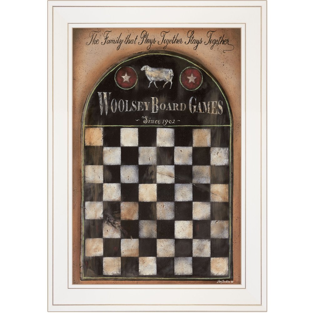 Woolsey Board Game 1 White Framed Print Wall Art on a white background