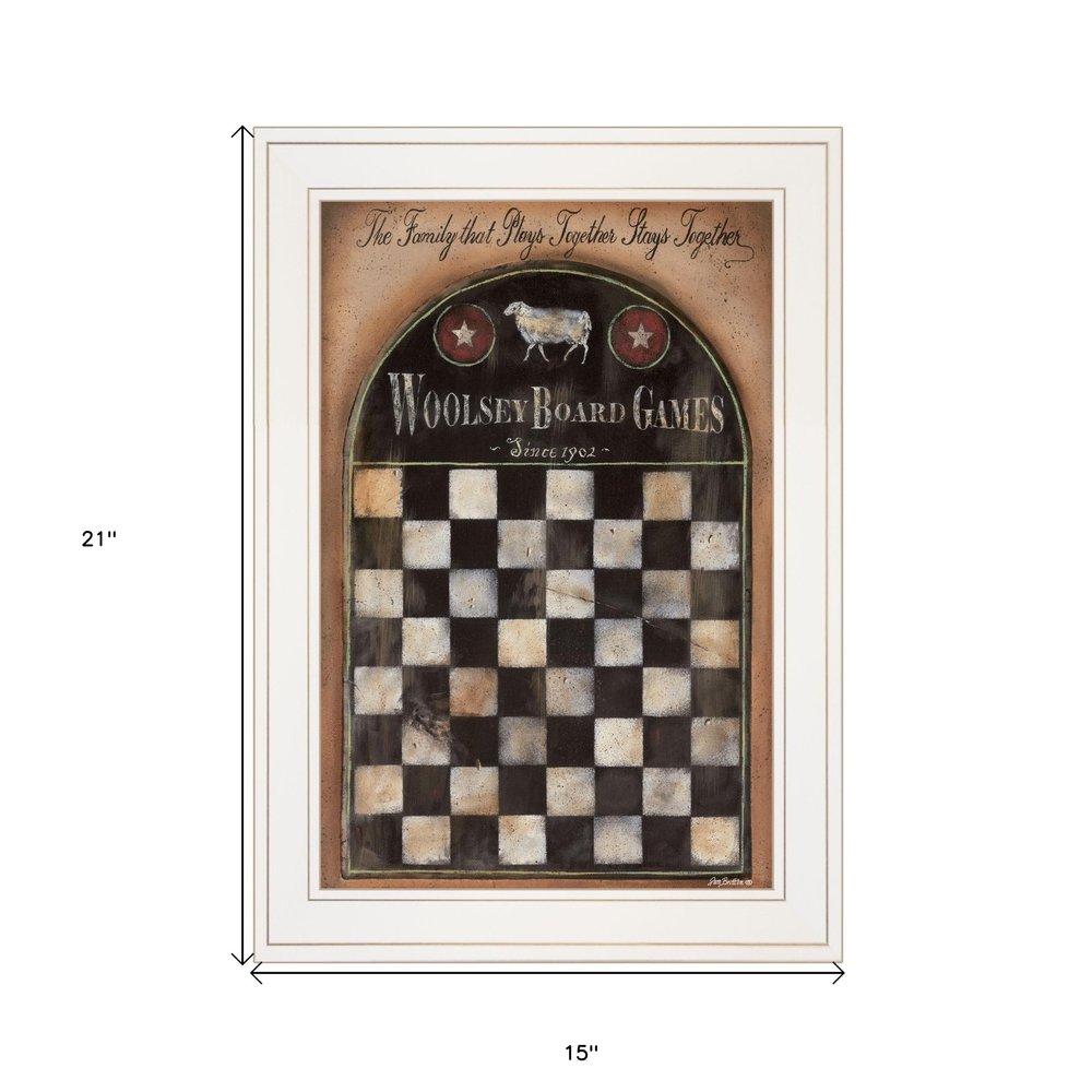 Woolsey Board Game 1 White Framed Print Wall Art on a white background