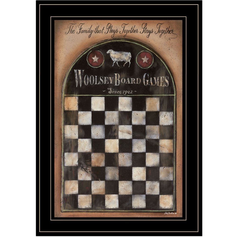 Woolsey Board Game 2 Black Framed Print Wall Art on a white background