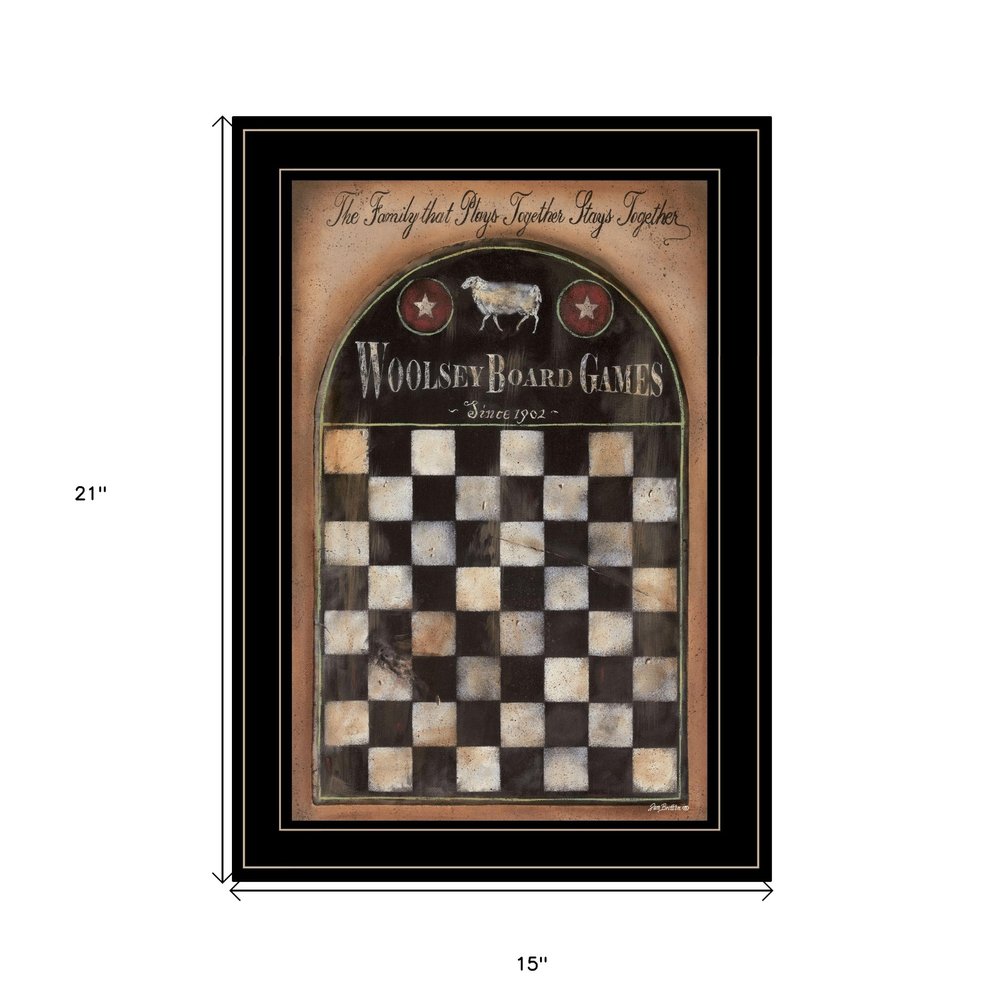 Woolsey Board Game 2 Black Framed Print Wall Art on a white background