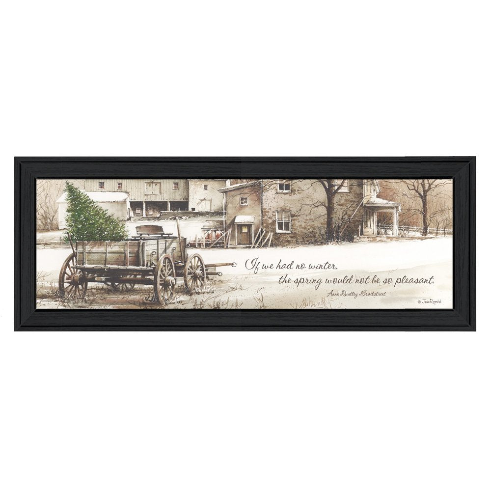 Winter Black Framed Print Wall Art on a white background
