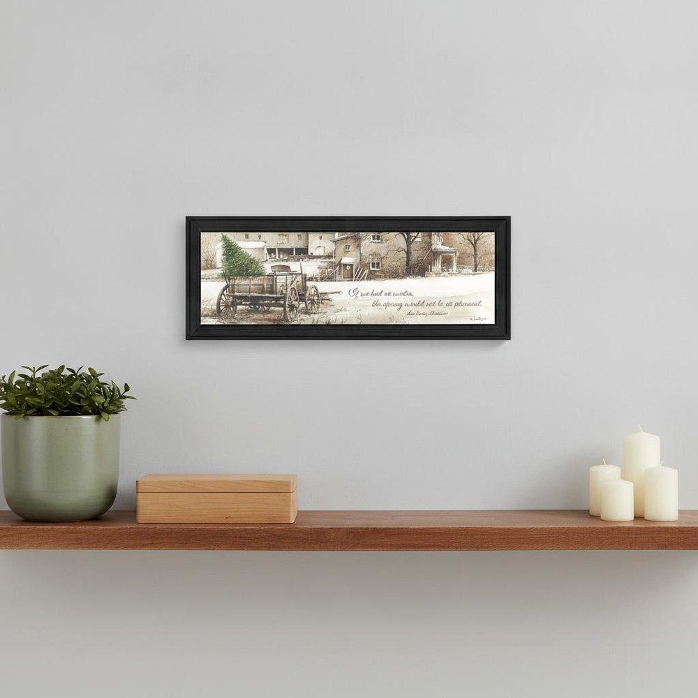 Winter Black Framed Print Wall Art on a white background