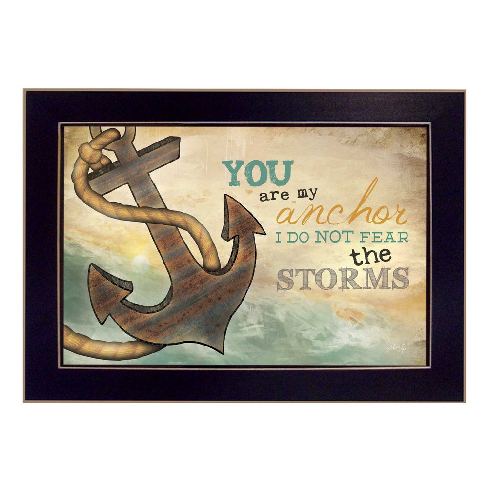 You Are my Anchor Black Framed Print Wall Art on a white background