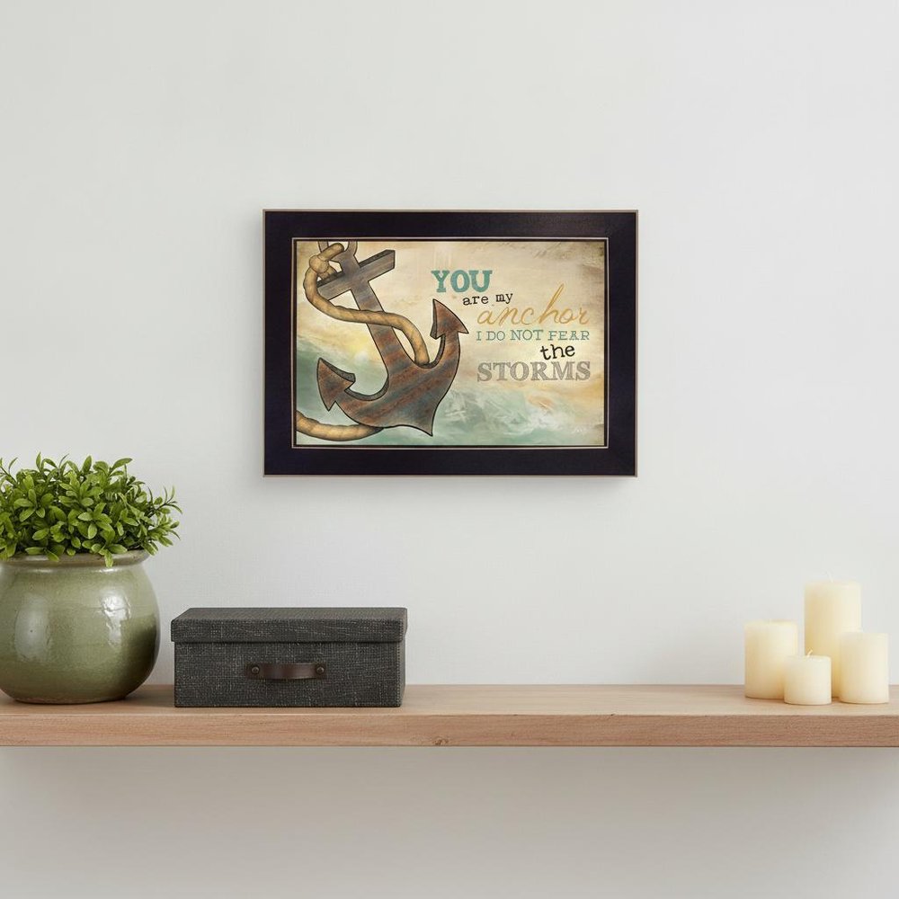 You Are my Anchor Black Framed Print Wall Art on a white background