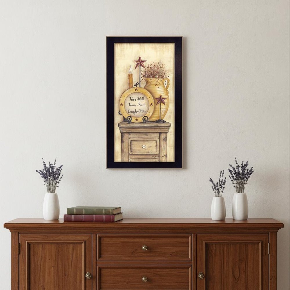 Words to Live Black Framed Print Wall Art in a home interior