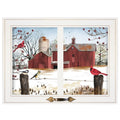 Winter Friends 5 White Framed Print Wall Art on a white background