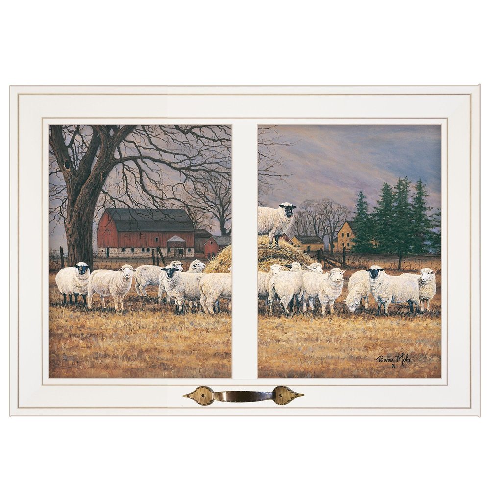 Wool Gathering 2 White Framed Print Wall Art on a white background