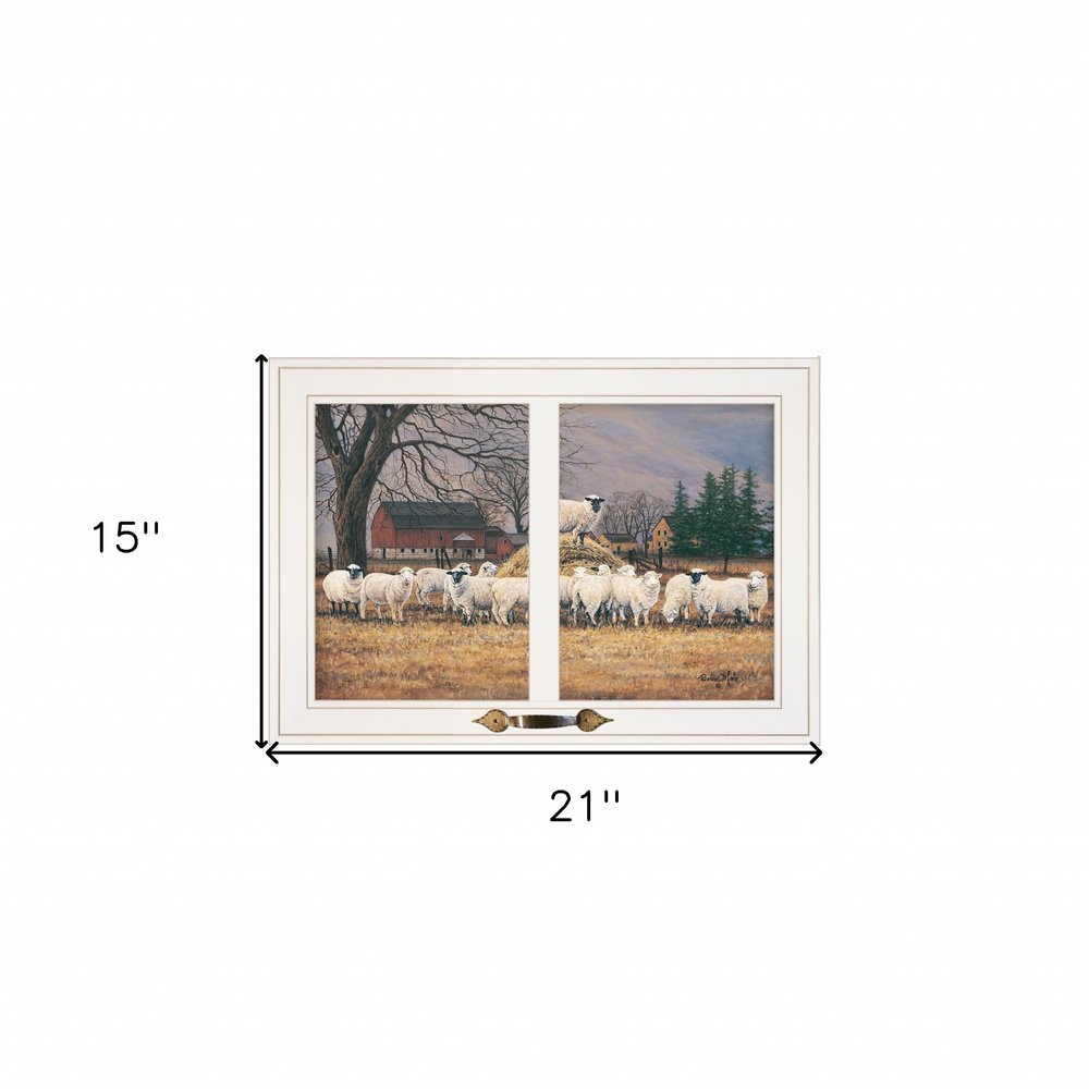 Wool Gathering 2 White Framed Print Wall Art on a white background
