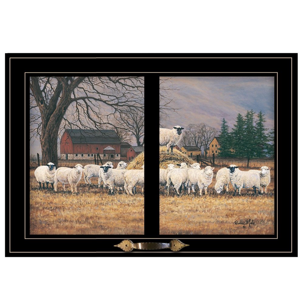 Wool Gathering 3 Black Framed Print Wall Art on a white background