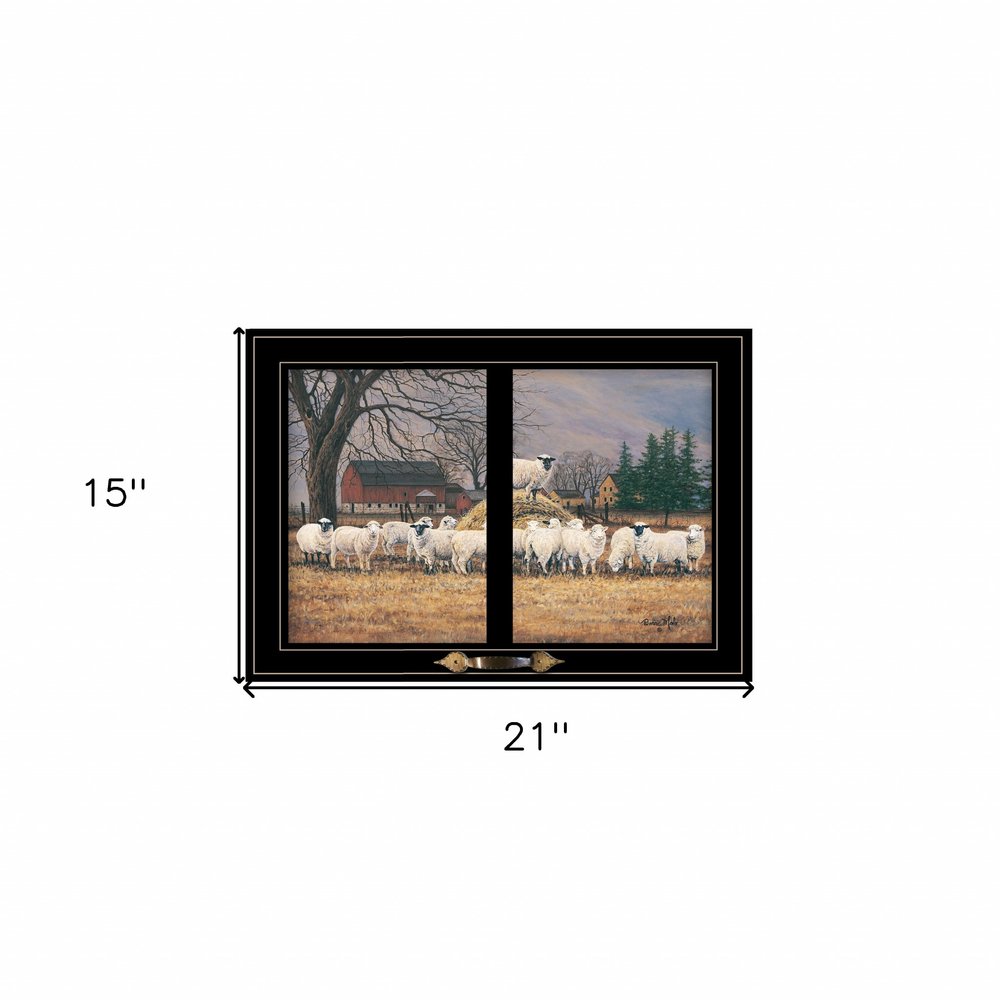 Wool Gathering 3 Black Framed Print Wall Art on a white background