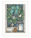Winter Wreath 1 White Framed Print Wall Art on a white background