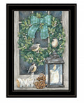 Winter Wreath 2 Black Framed Wall Art on a white background