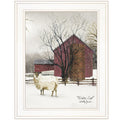 Winter Coat 1 White Framed Print Wall Art on a white background