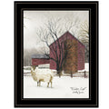 Winter Coat 2 Black Framed Print Wall Art on a white background