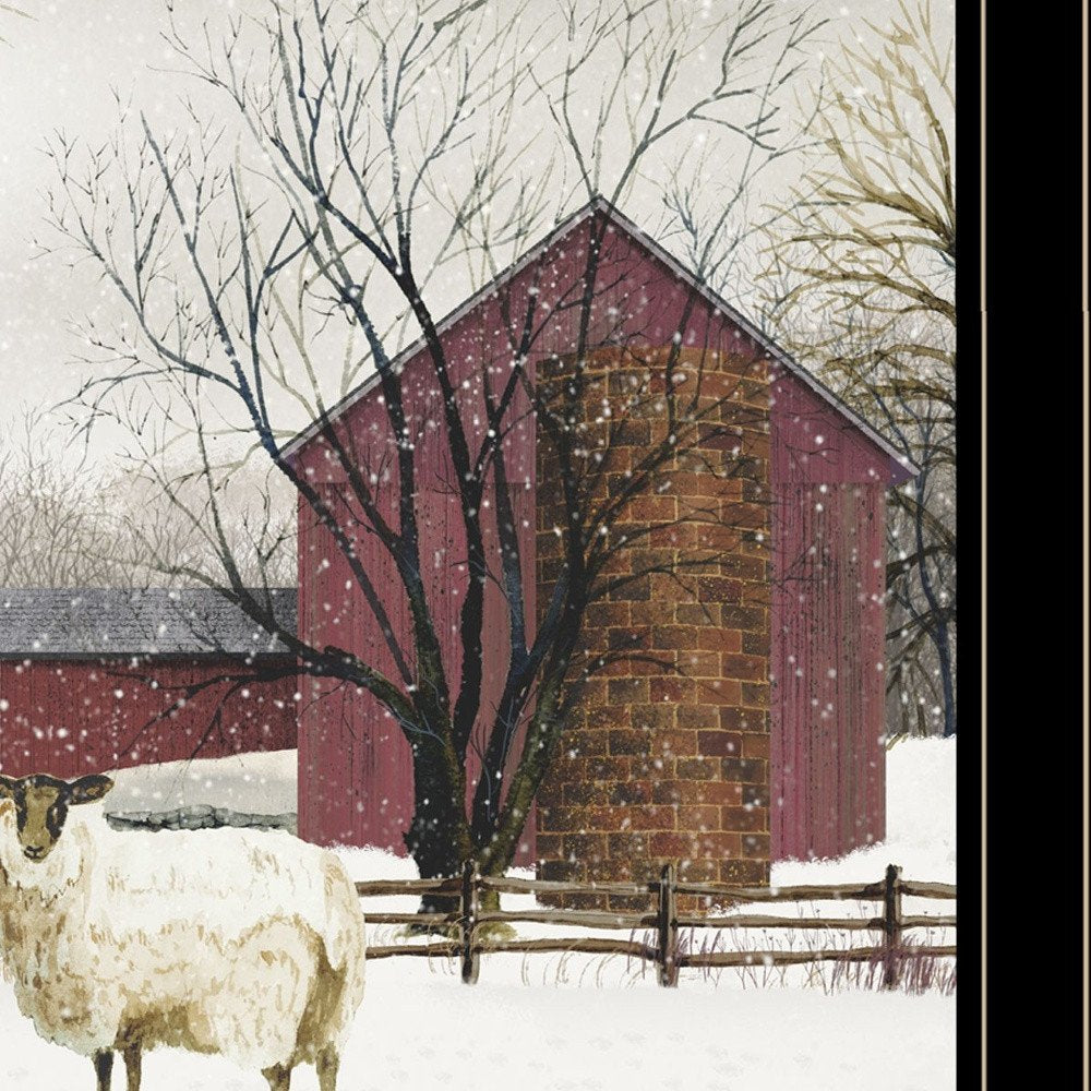 Winter Coat 2 Black Framed Print Wall Art close-up detail